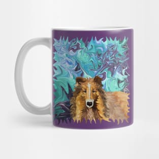 The Inquisitive Collie of the Psychedelic Dog Parade Mug